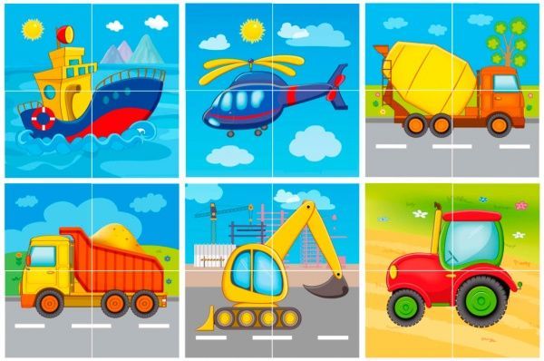 Кубики Vladi Toys Транспорт ZB1001-03