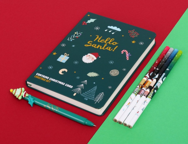 Набор канцелярский Hello santa зеленый 