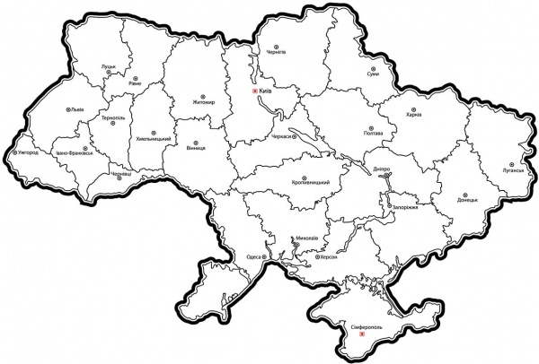 Картина Карта Украины белая 50x75,5 см Posterclub 