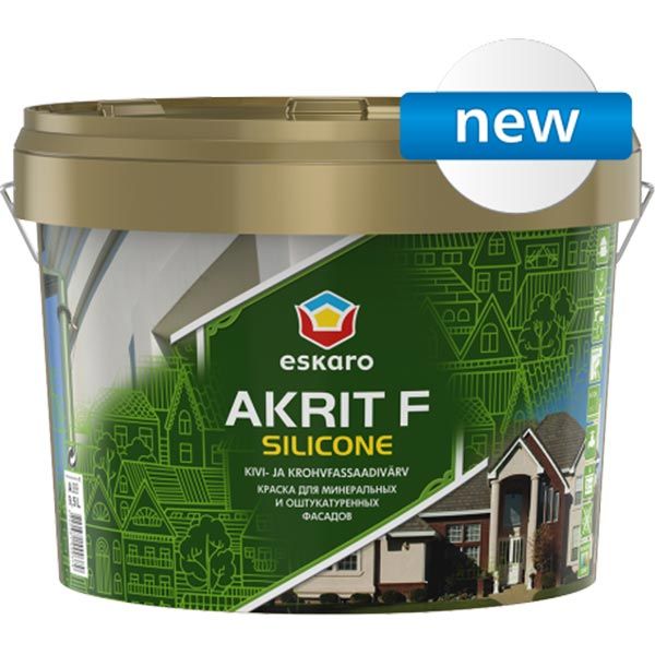 Фарба акрилатна Eskaro Akrit Fasad Silicone база під тонування 9л