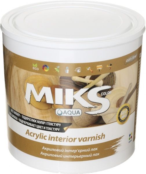 Лак акриловий MIKS глянець 0,75 л безбарвний