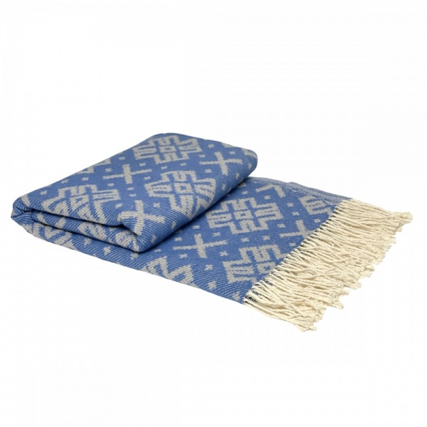 Плед Код Несокрушимой Нации 140x200 см синий с серым SoundSleep 