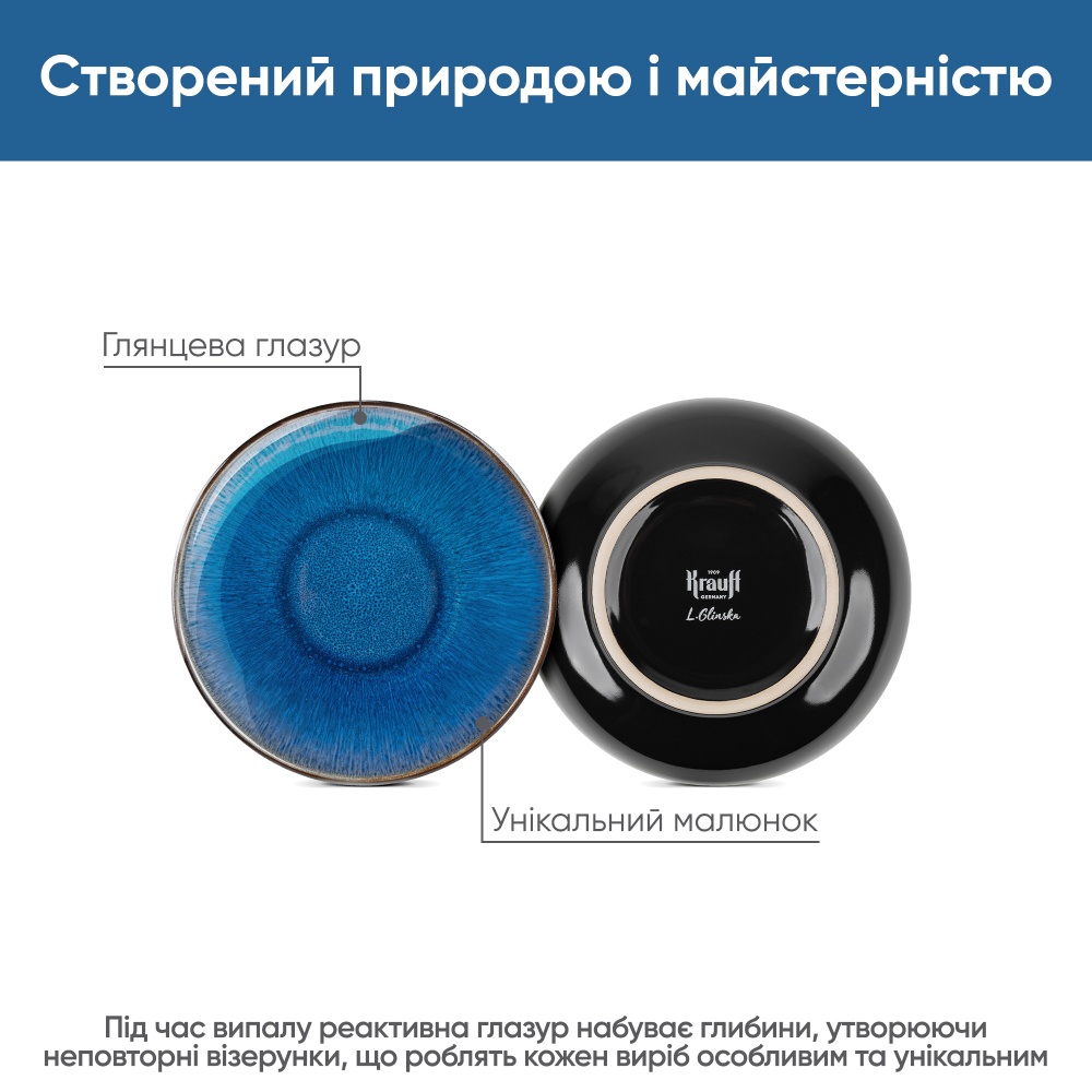 Тарелка суповая Krauff Blue Ocean 20 см 21-318-011