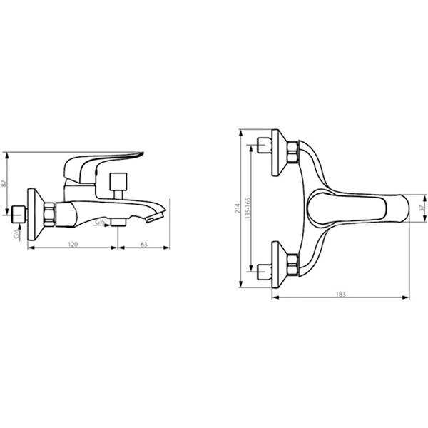 Змішувач для ванни/душу Damixa Palace Evo 2