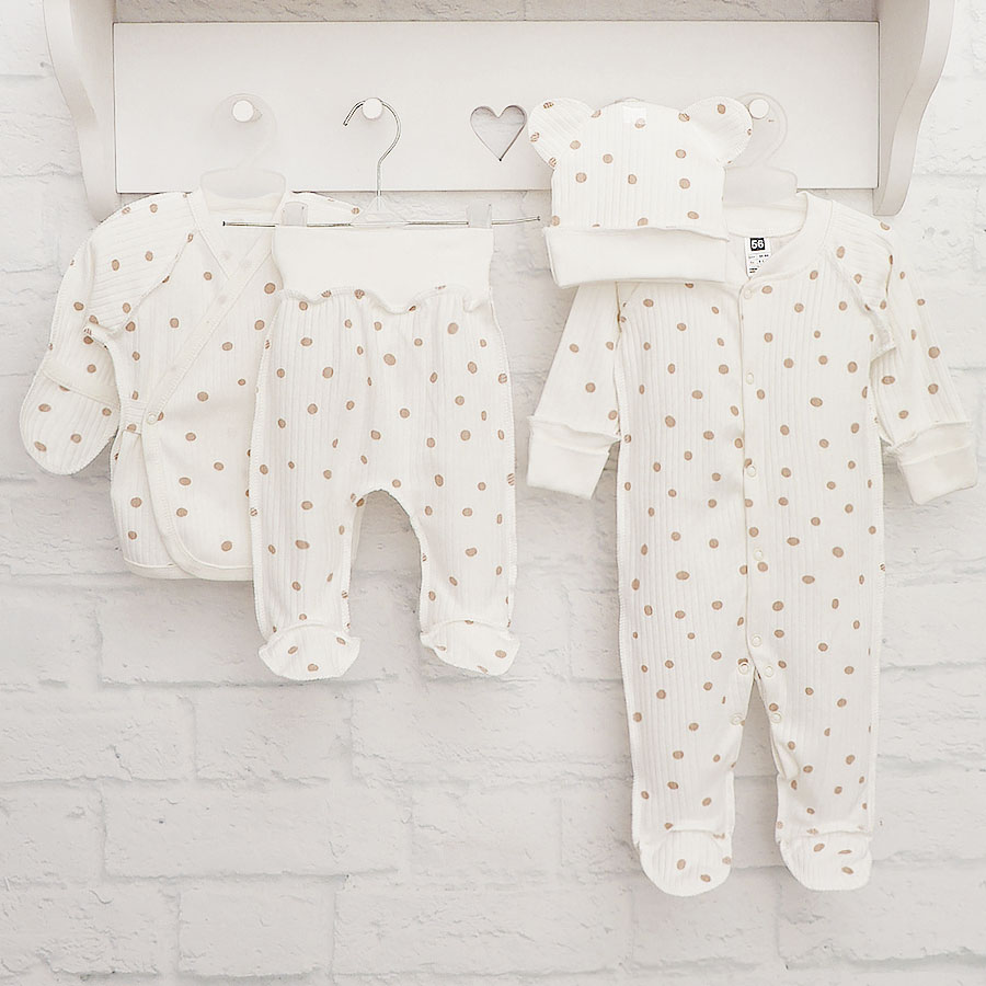 Комплект для новорожденных Blanka Горошек бежевый р.56-62 110815