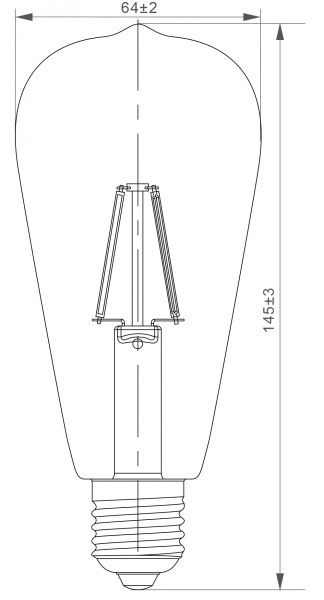 Лампа світлодіодна Expert FIL Gold ST64 6 Вт E27 2700 К 220 В прозора 