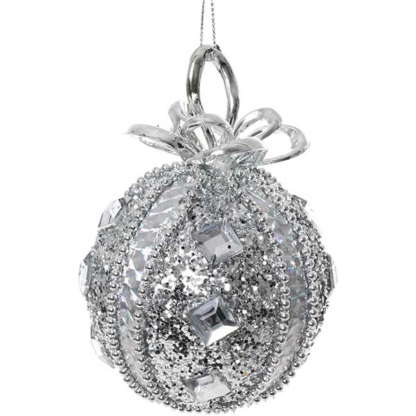 Шарик новогодний Гламурный бант SDA106680S 80 мм