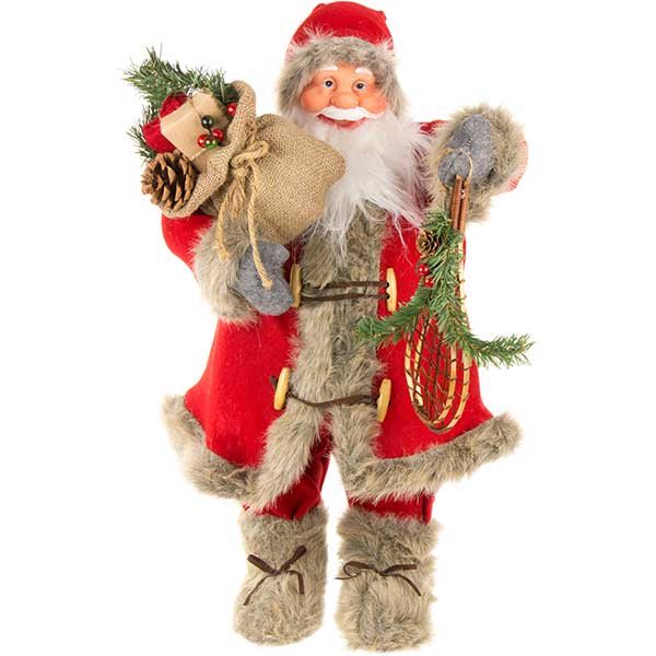 Фигура Дед Мороз Лесной красный 60 см 11540214