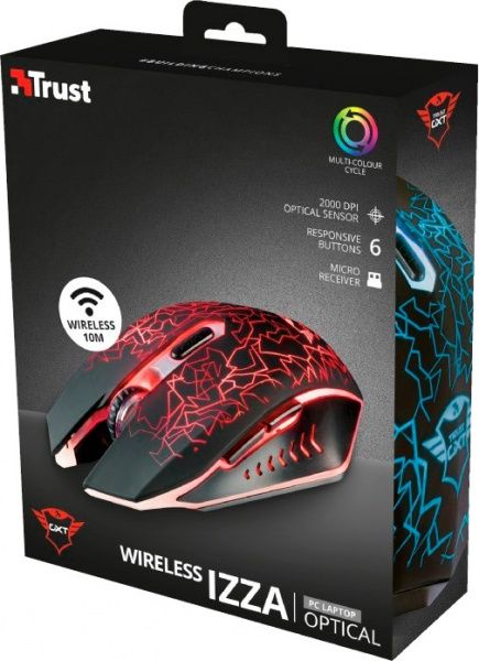 Миша Trust GXT 107 Izza Wireless Optical Gaming black 