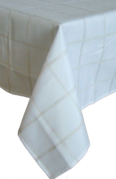 Скатертина Клітинка 522-19/00 140x220 см білий Едельвіка 