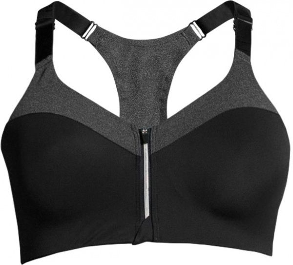 Бра Casall Front Zip Sports Bra 19984921 80D чорний із сірим