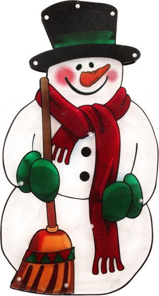 Декорація настінна LED Сніговик 20 ламп 45 см 