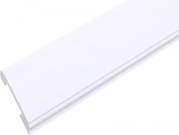 Плінтус білий King Floor JC581-W1 білий 2000x80x14,7 мм 