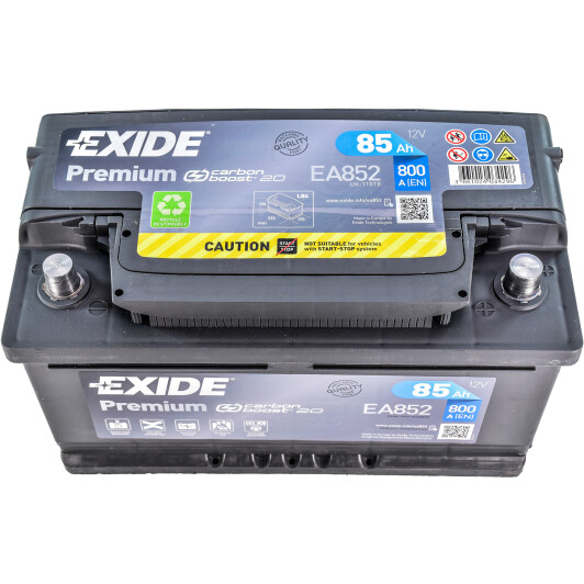 Аккумулятор автомобильный EXIDE Premium EA852 85Ah 800A 12V «+» справа (EA852)