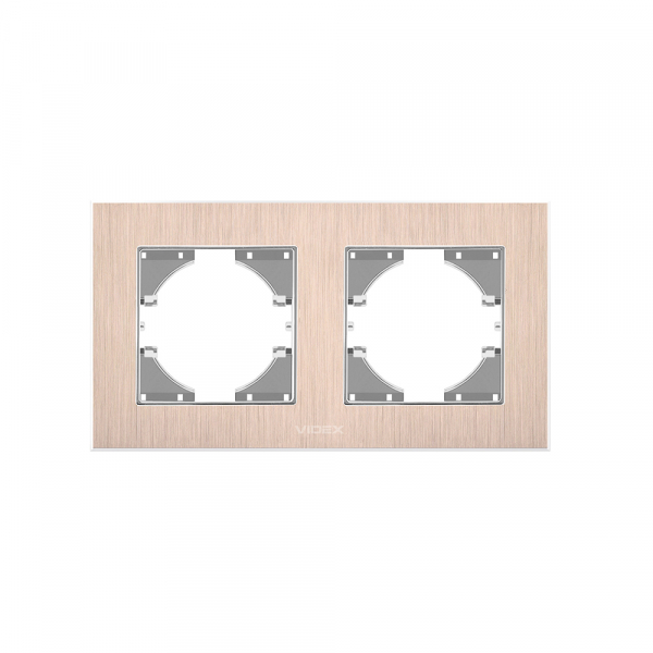 Рамка двомісна Videx Binera горизонтальна мідний VF-BNFRA2H-CP