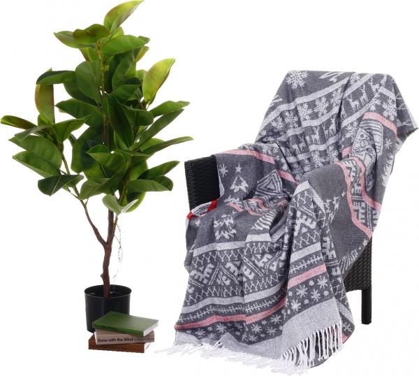 Плед Валенсія NY 119S 140x200 см серый с рисунком Vladi 