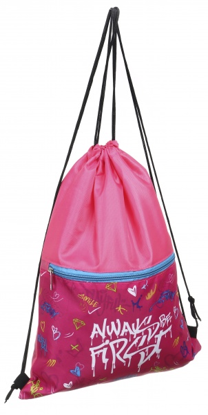 Сумка для обуви Lider с замком Graffiti Всегда первая белая надпись