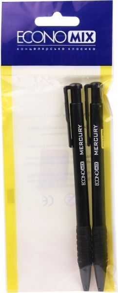 Набор ручек шариковых Economix Mercury черные 2 шт. E12215 