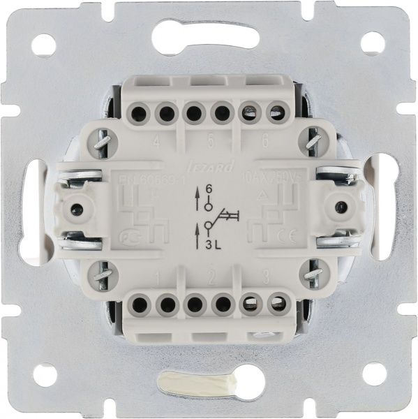 Кнопка звонка Lezard Rain без подсветки 250В белый 703-0288-103