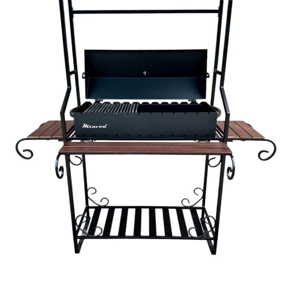 Мангал-барбекю Metalzavod с крышей на 12 шампуров сталь 4 мм