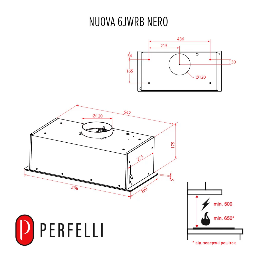 Витяжка Perfelli Nuova 6jwrb Nero