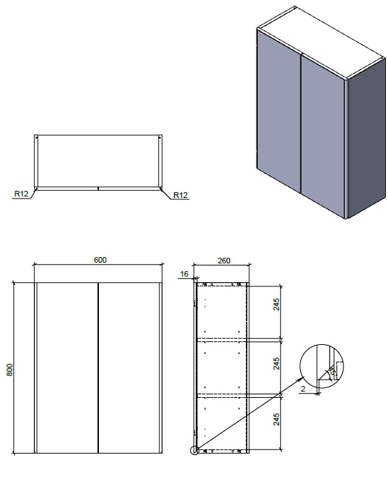 Шафа підвісна Aqua Rodos LEO (білий глянець) 60 см