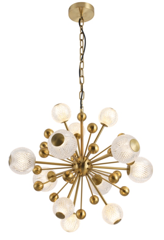 Люстра потолочная Sensio Lisboa 12x5 Вт G9 латунь/белый HU-HP-LC089-12