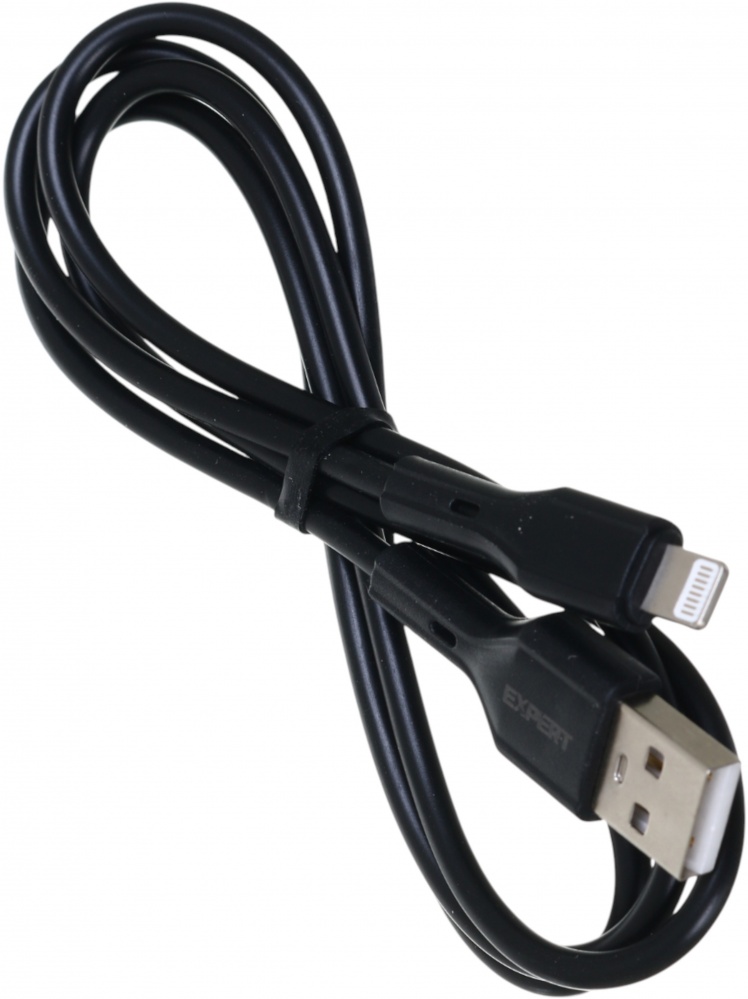 Кабель Expert USB-A to Lightning 2.4А 1 м black