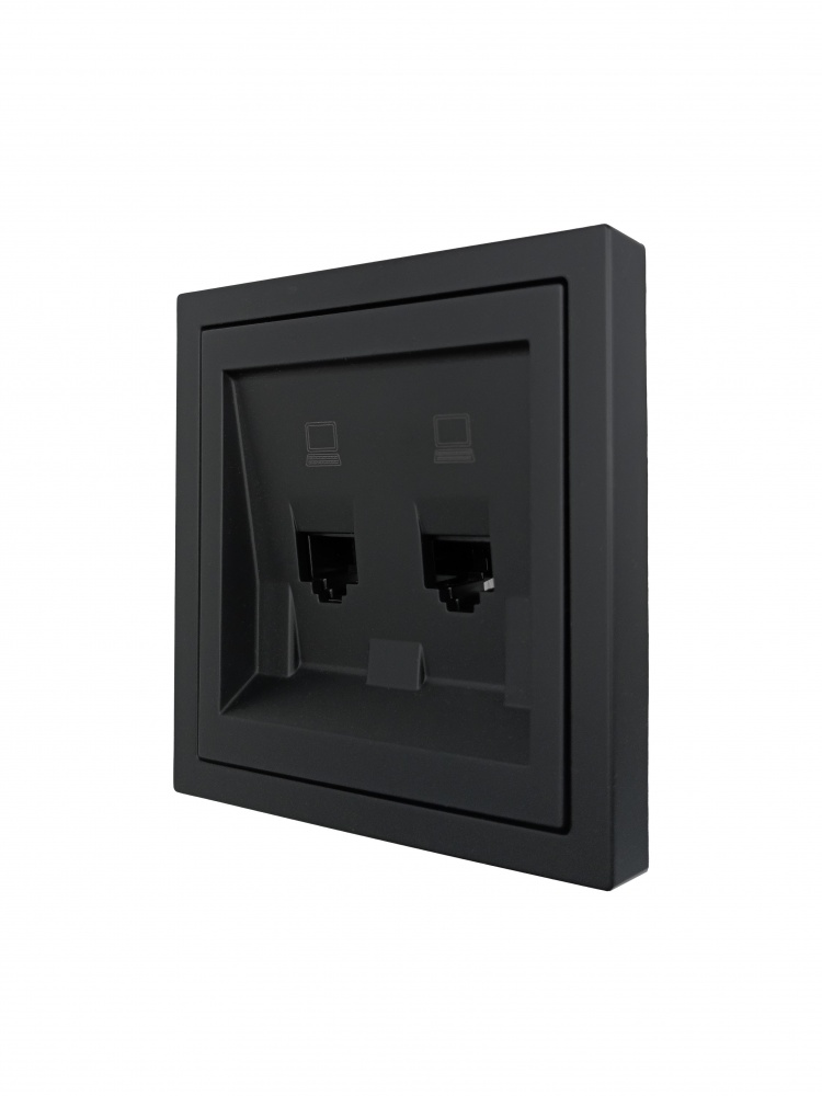 Механізм розетки комп’ютерна HausMark Juna IP20 чорний матовий 7041-1788U2-141