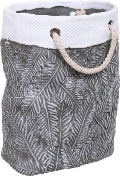 Кашпо Leaf 17,5х13,5х22 см сірий