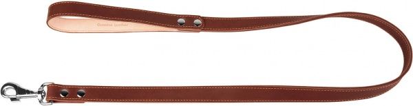 Поводок Collar двойной с прошивкой 122 см 20 мм коричневый