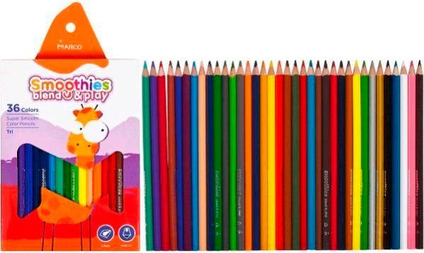 Олівці кольорові Smoothies b&p 36 кольорів 2150-36CB Marco