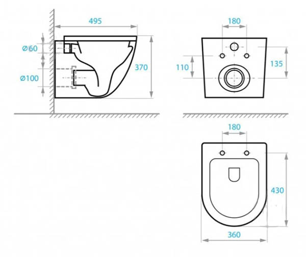 Унітаз підвісний Koller Pool AQUA унітаз підвісний з сидінням Soft-close, змив Tornado