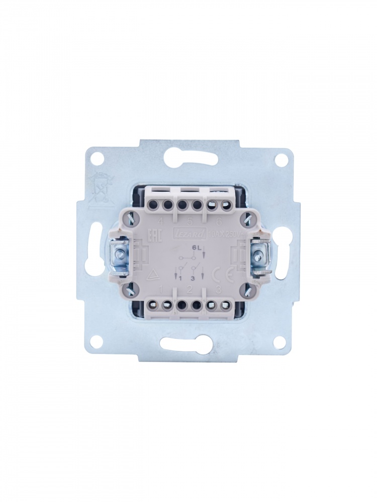 Выключатель двухклавишный Lezard Vesna белый 742-0288-101