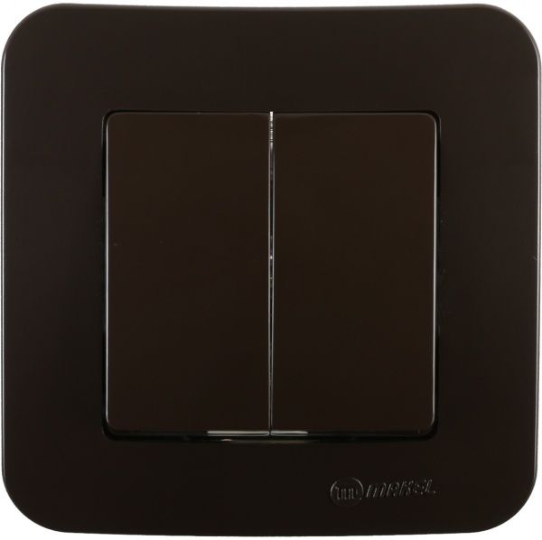 Вимикач двоклавішний Makel Lillium Natural без підсвітки 10 А 250В коричневий