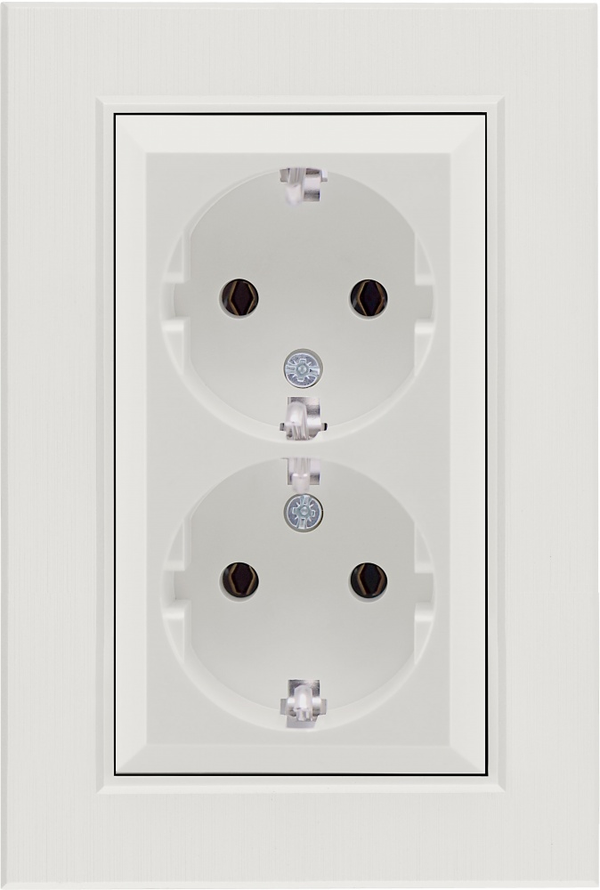 Механізм розетки із заземленням Makel Karea IP20 білий 57001082