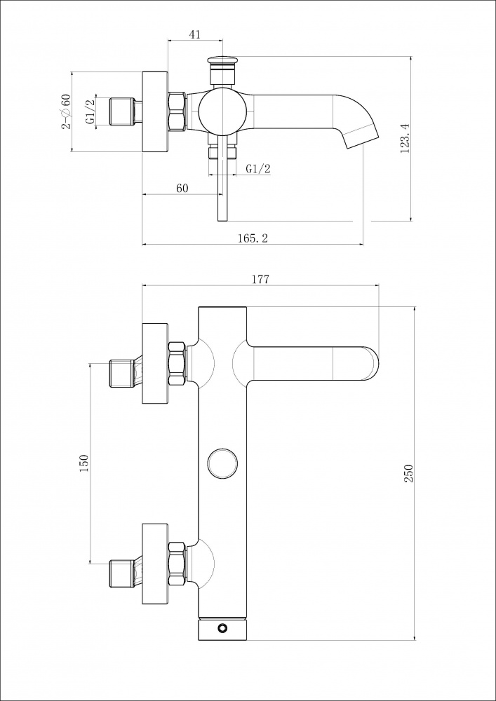 Змішувач для ванни Aqua Rodos Madrid 10 chrome
