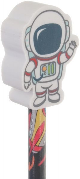 Олівець чорнографітний з гумкою космонавт