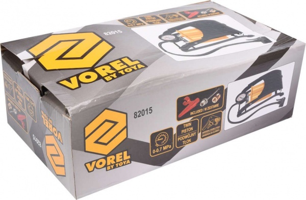 Насос ножной Vorel 82015 с манометром до P = 7 бар и 2 цилиндрами