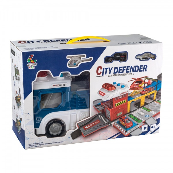 Игровой набор транспорта Lunatik грузовик трансформер гараж Полиция (LNK-CDP0687) 978874