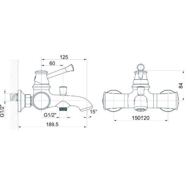 Змішувач для ванни Imprese Podzima Ledove ZMK01170104