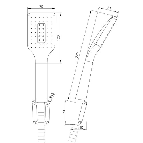 Душевой гарнитур RJ RJSH000-01CH