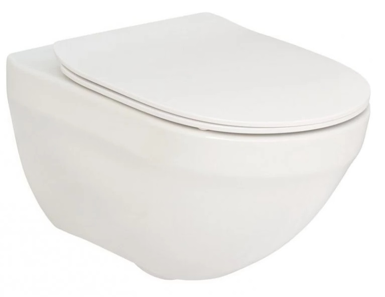 Унитаз подвесной ROCA HEBE Round Rimless, с сиденьем SLIM slow-closing