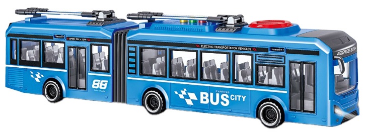 Трамвай CARS S голубой 1:16 (инерция, звук, свет, двери открываются) 1:16 CJ-4358578