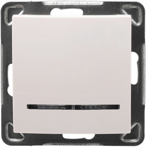 Вимикач одноклавішний Ospel Impresja з підсвіткою 16 А 250В IP20 кремовий