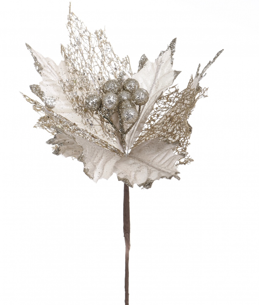 Квітка декоративна пуансетія зірчаста 27 см колір в асортименті EPI-ELY16-321