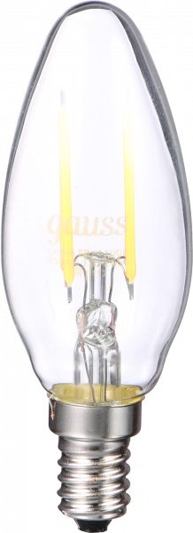 Лампа светодиодная Gauss Black Filament 2 шт./уп. C37 5 Вт E14 4100 К 220 В прозрачная 103801205P 
