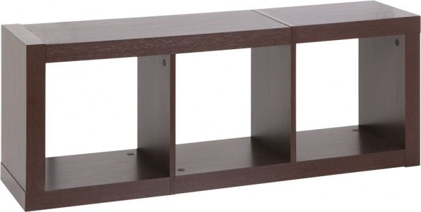 Стеллаж двухсторонний Inteo Кубус МИКС 1х3 (3D HDF) 1146x438x290 мм венге 