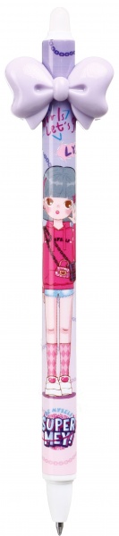 Ручка гелевая Крылья фиолетовая чернила синие 