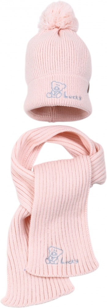 Комплект шапка + шарф HW для дівчаток р.50-52 молочний